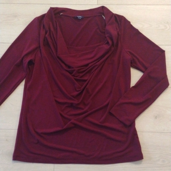 LUSH Cowell Neck Stretch Long Sleeve Top w Built in TANK by REITMANS!! - Picture 3 of 7